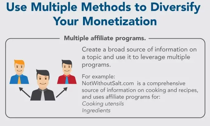 affiliate networks and monetization methods.
