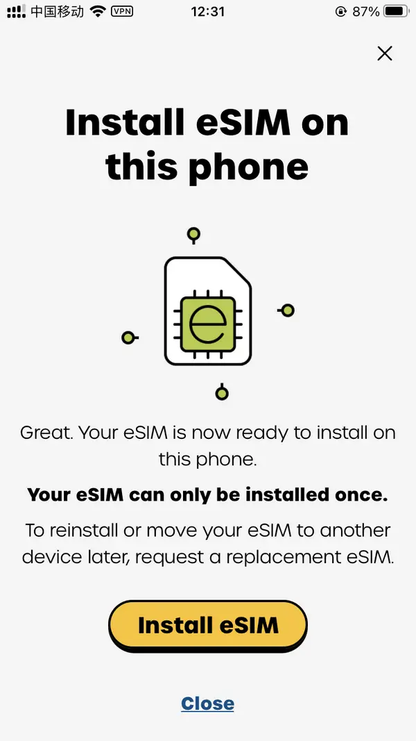 免费英国手机卡Giffgaff切换为eSIM