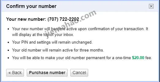 Purchase google voice number
