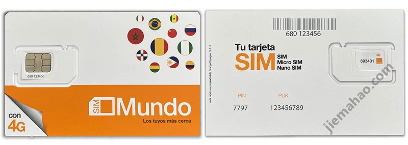 西班牙电话卡ORANGE Mundo境外实体手机SIM注册卡