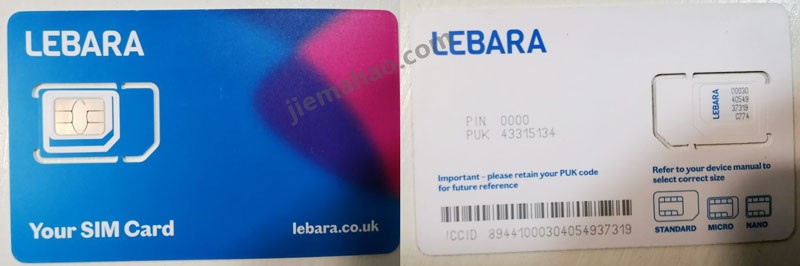英国Lebara电话卡
